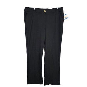 Womens Anne Klein Black Stretch Dress Pants Work Career Polyester Stretch XL